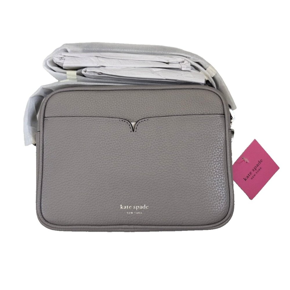 Kate Spade Medium Polly Leather Camera Crossbody Purse - True Taupe - New - Picture 5 of 6
